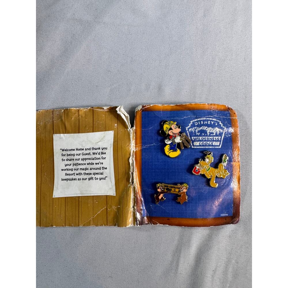 Disney Wilderness Lodge Pins Set Chip Dale Pluto Mickey Construction Pixie Dust